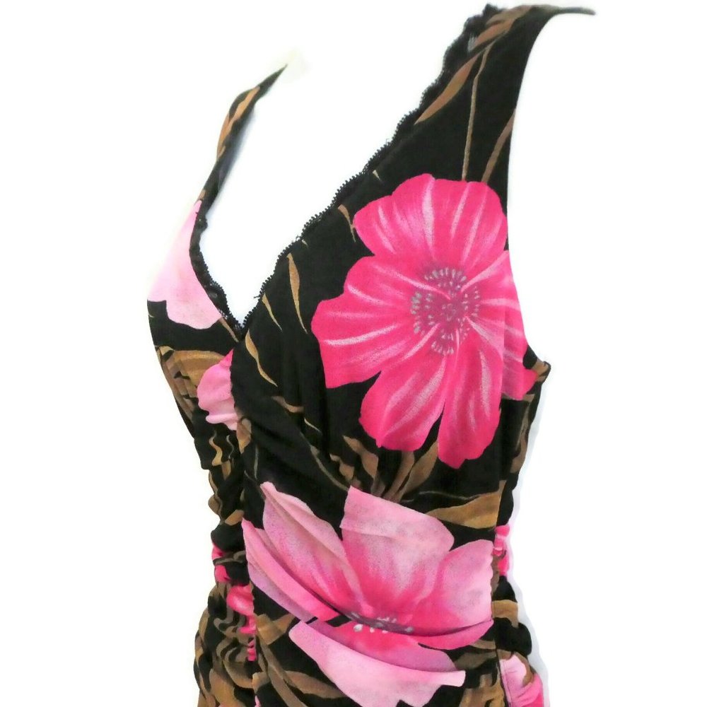 Romantic Cache Skirt Suit Set Hawaiian Ruched Asym Lined M - Picture 3 of 11